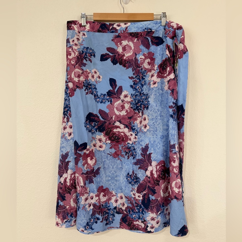 Alex Marie Floral Midi Skirt - Blue and Pink